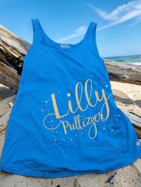 *1321 Lilly Pulutzer Luxletic Tank Top build in bra Women Small